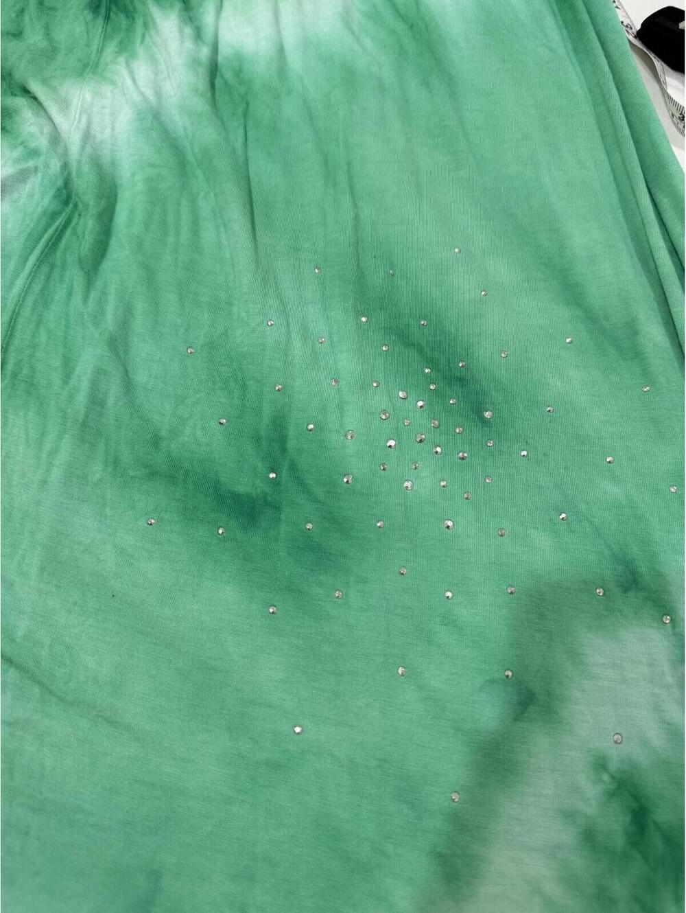 INC Green Tie Dye Rhinestone Maxi Dress M Medium Y2K - Picture 4 of 7